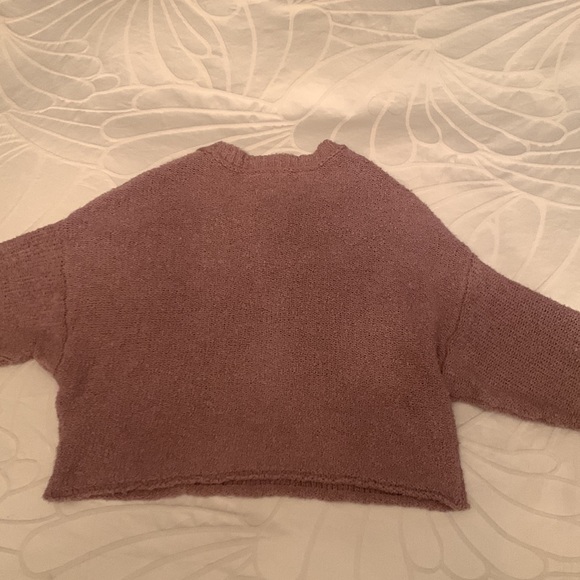 Soft Blush Pink Cropped Sweater - Picture 2 of 6